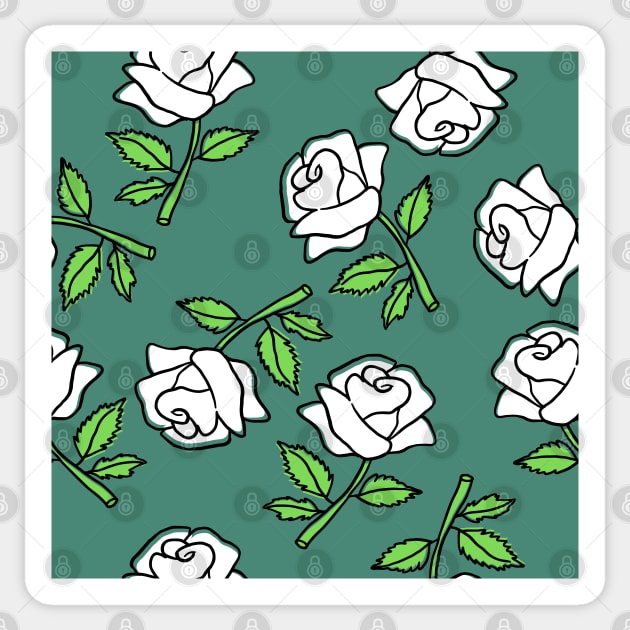 White Roses in Alexandrite Color Sticker by aybe7elf